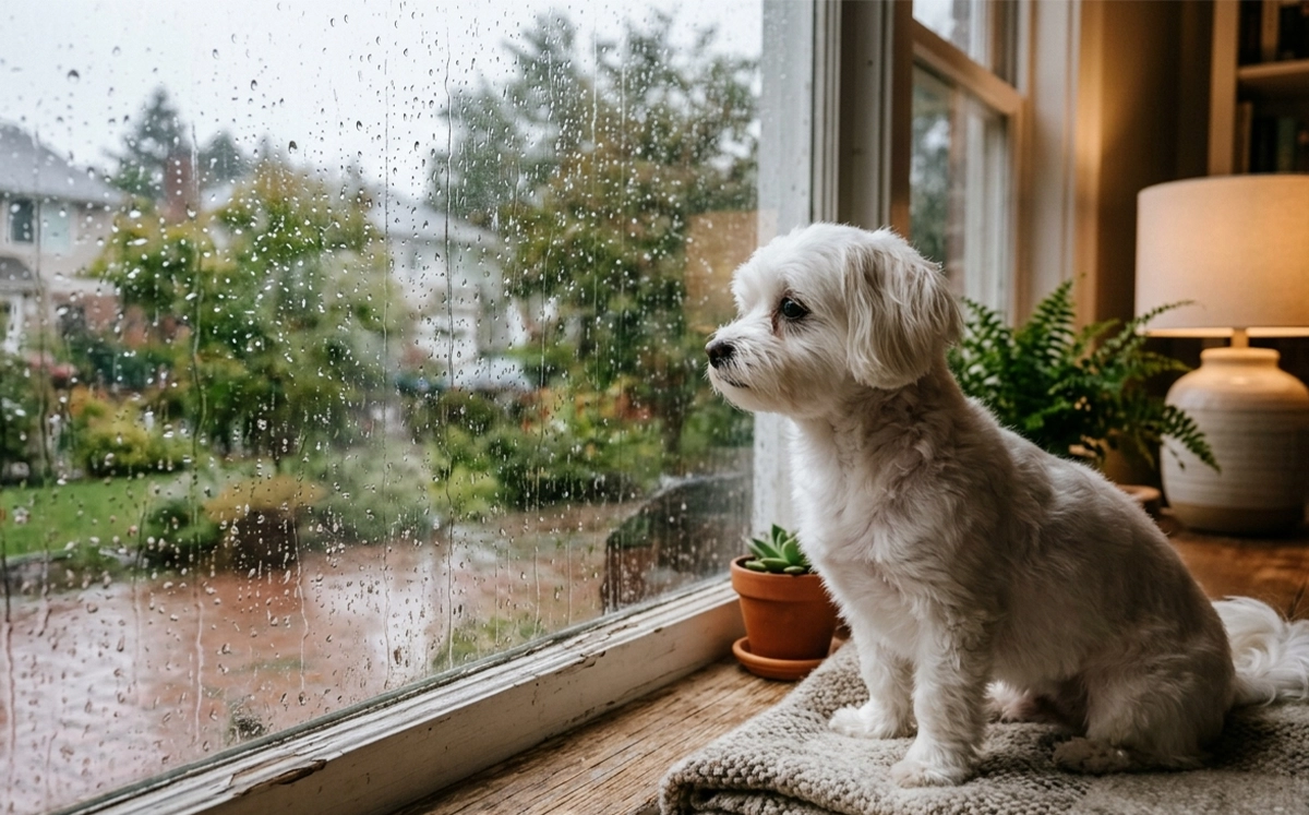 Juegos para perro en temporada de lluvia